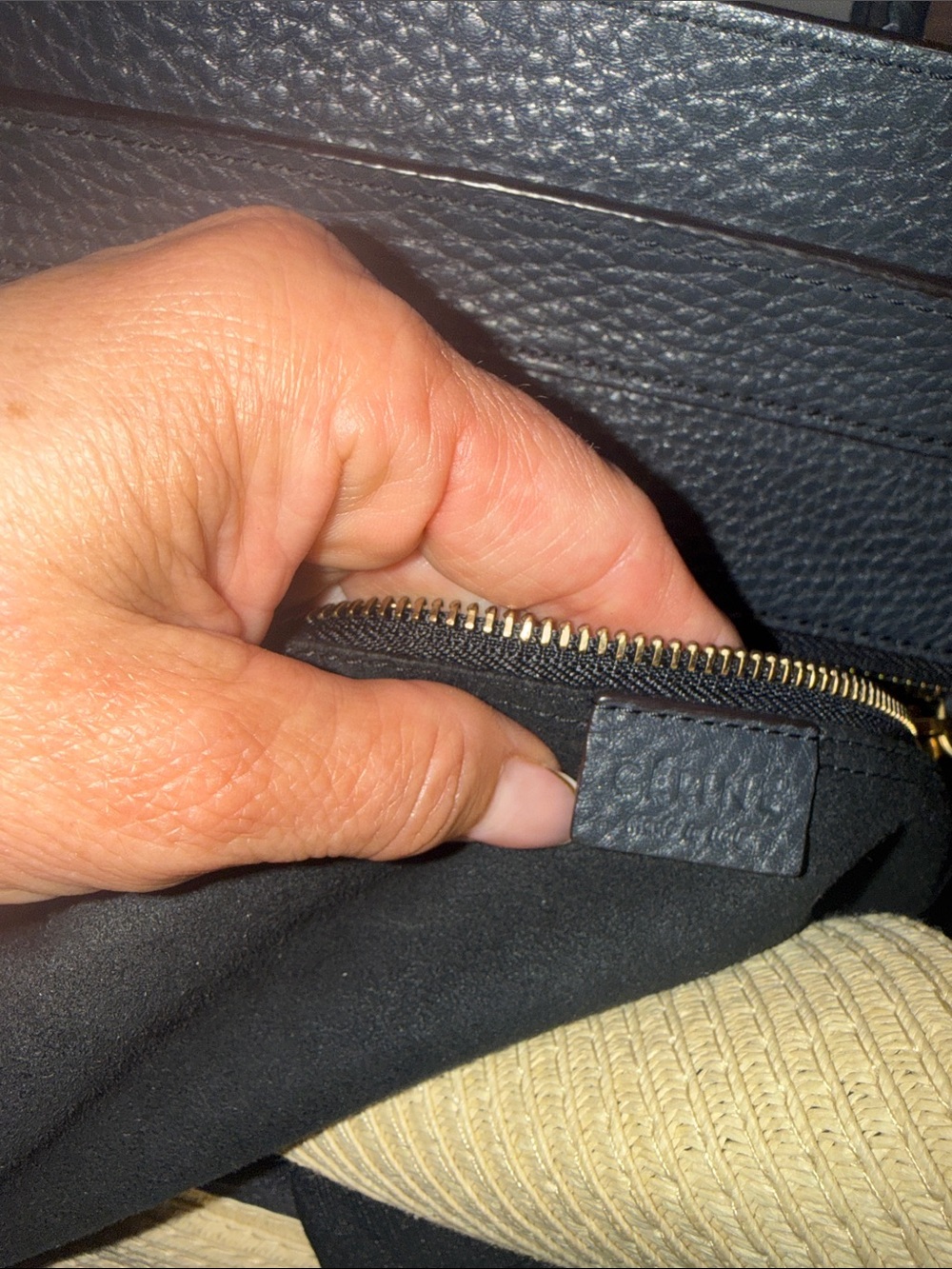 Celine grey Lamb skin Tote with Gold Zip Detail - Picture 3 of 7